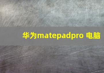 华为matepadpro 电脑